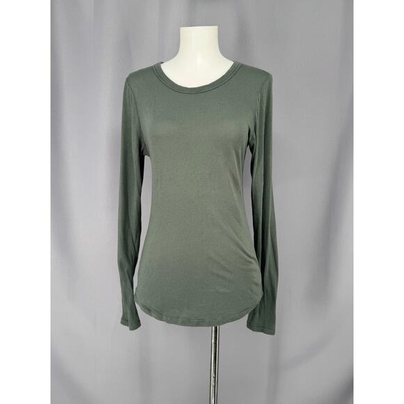 Barefoot Dreams Tops - Barefoot Dreams Shirt Womens Small Green 100% Cotton Long Sleeve Crewneck